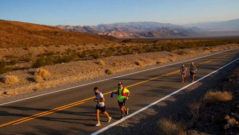 Ölüm Vadisi'nde Düzgünleşen Adımlarla Rekor Kıran Maratoncu