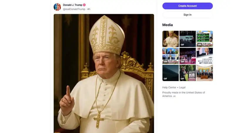 Trump'tan Papalık Mesajı: Kendi Fotoğrafını Paylaştı ve Dikkatleri Üzerine Çekti